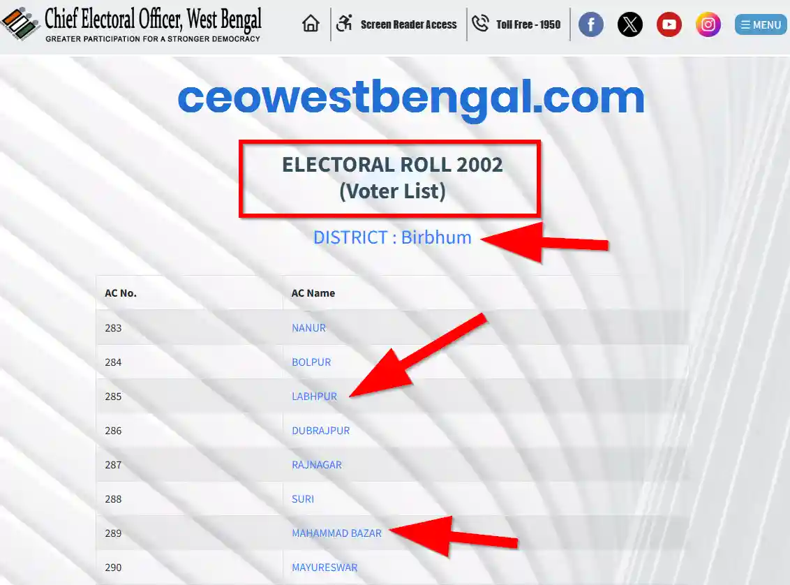 Birbhum Voter List 2002