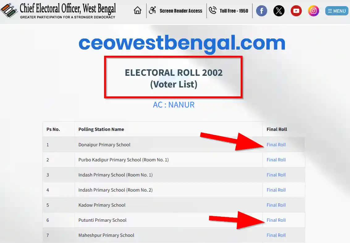 Birbhum Voter SIR List 2002