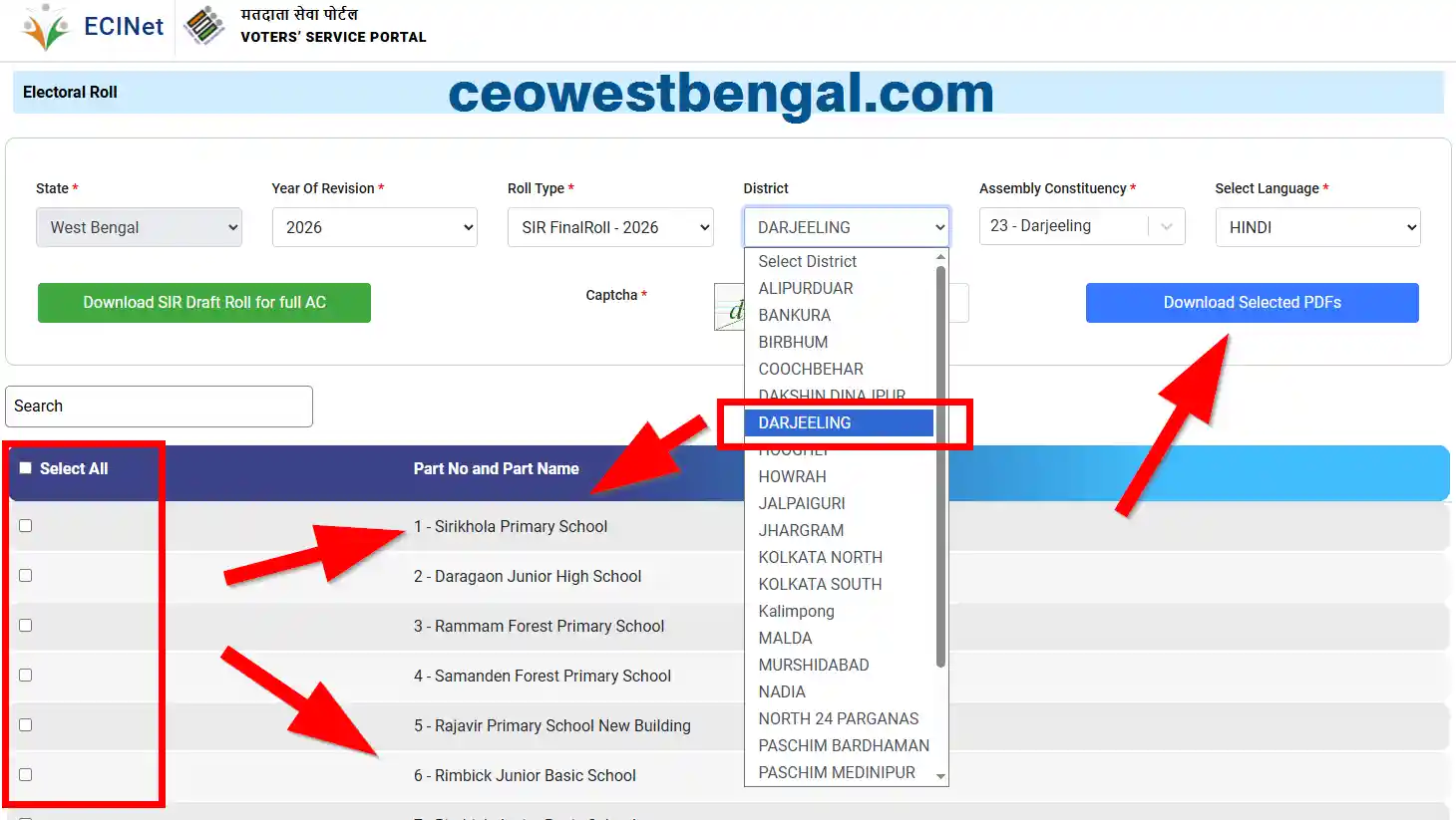 Final Voter List Darjeeling 2026