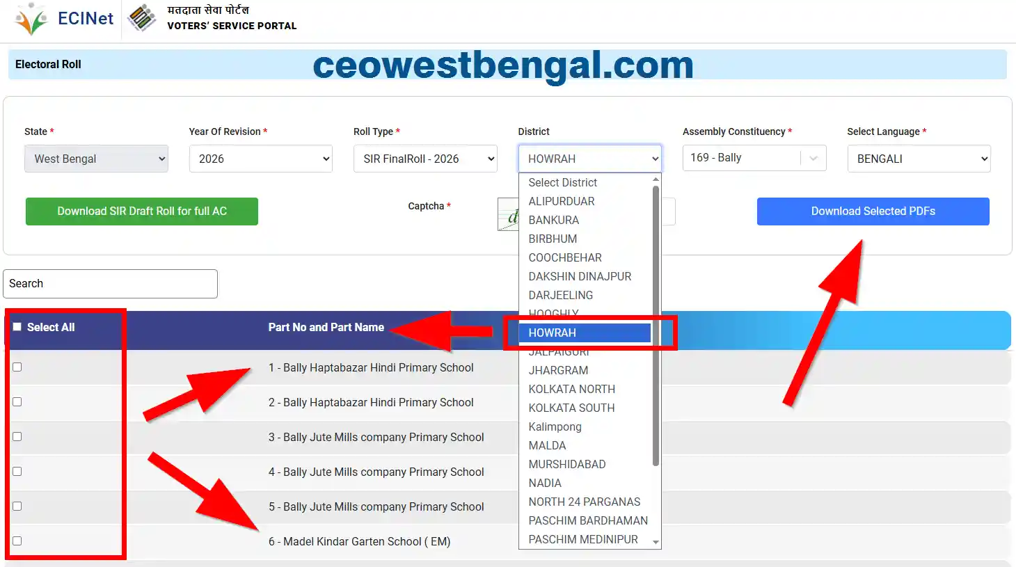Final Voter List Howrah 2026