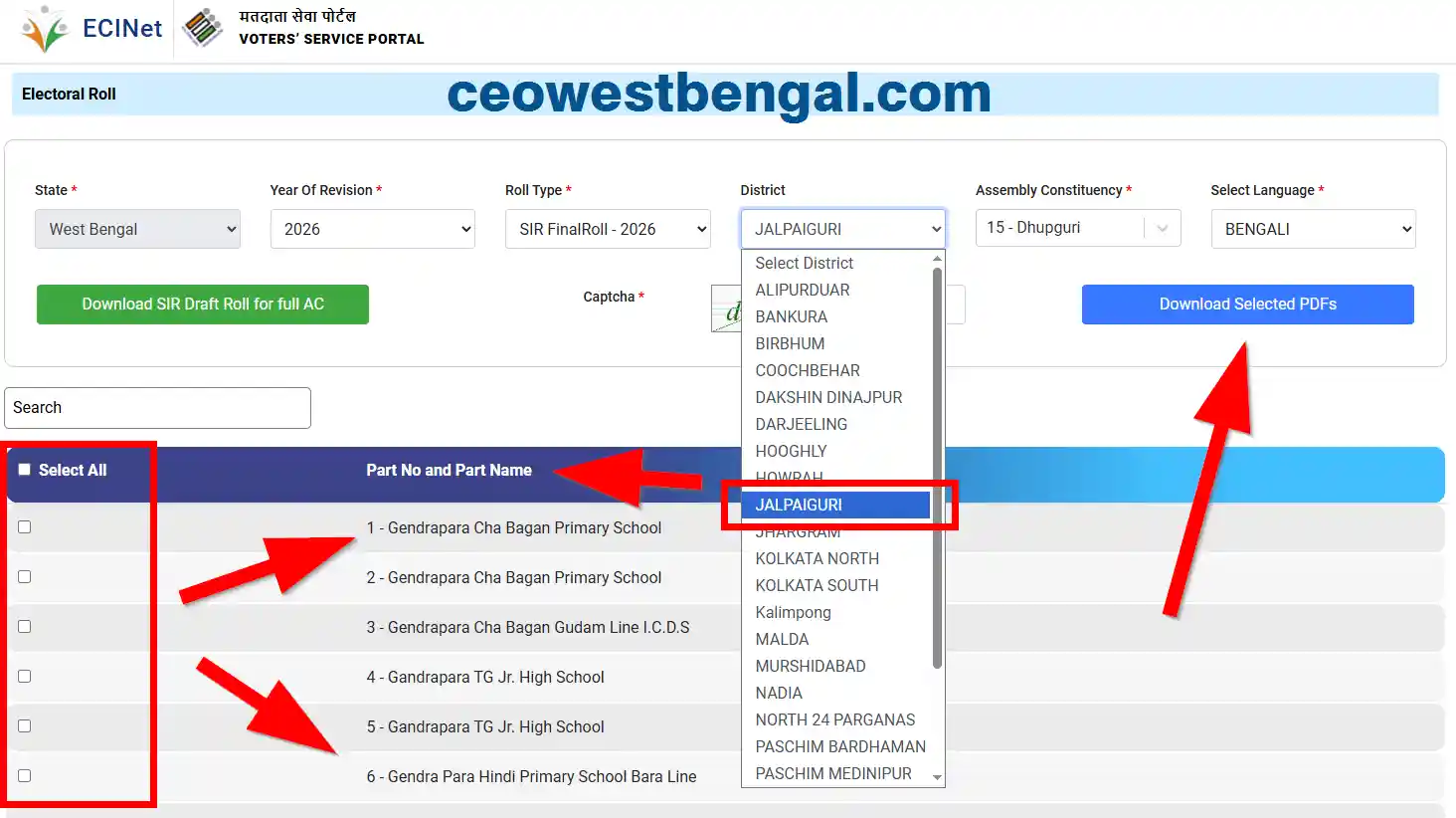 Final Voter List Jalpaiguri 2026