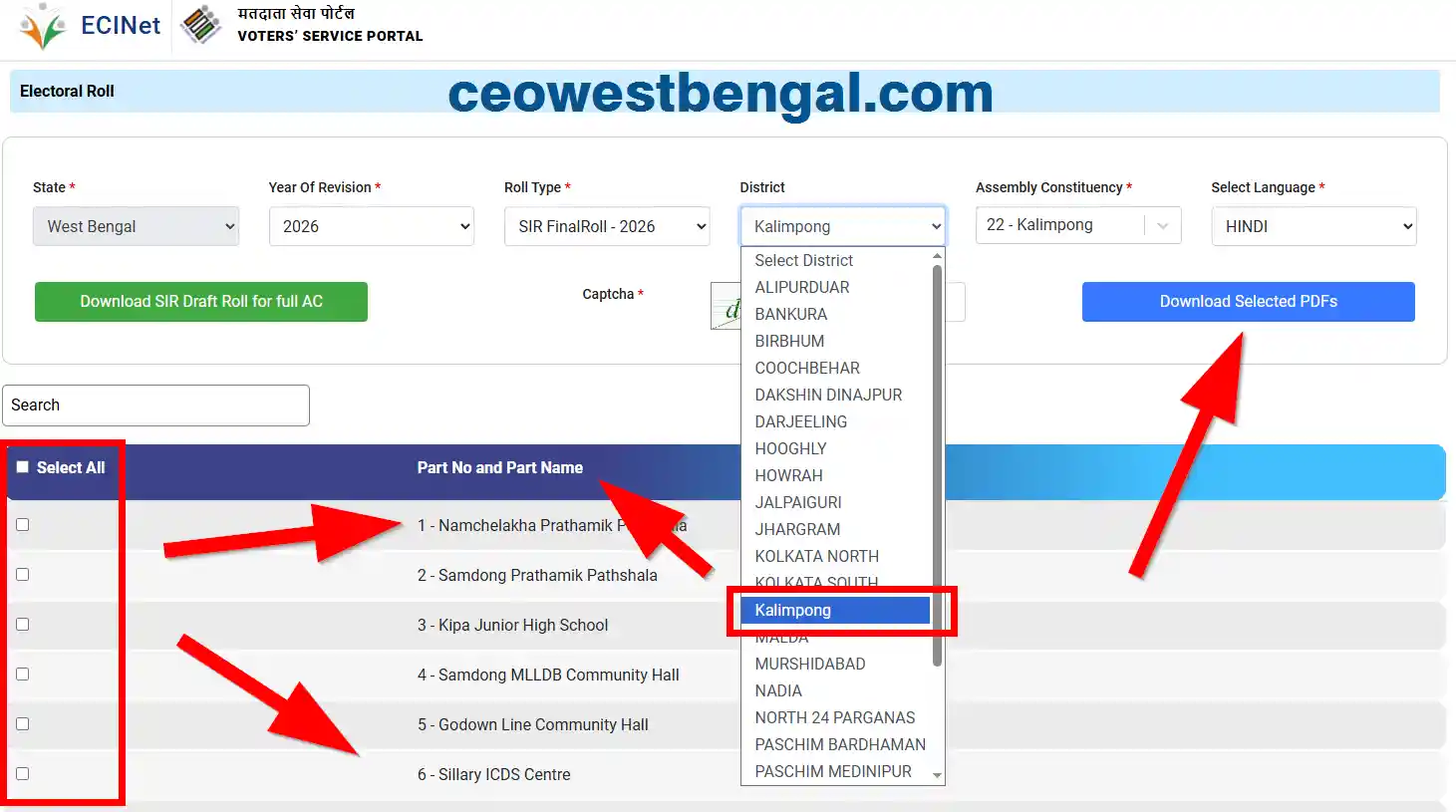 Final Voter List Kalimpong 2026