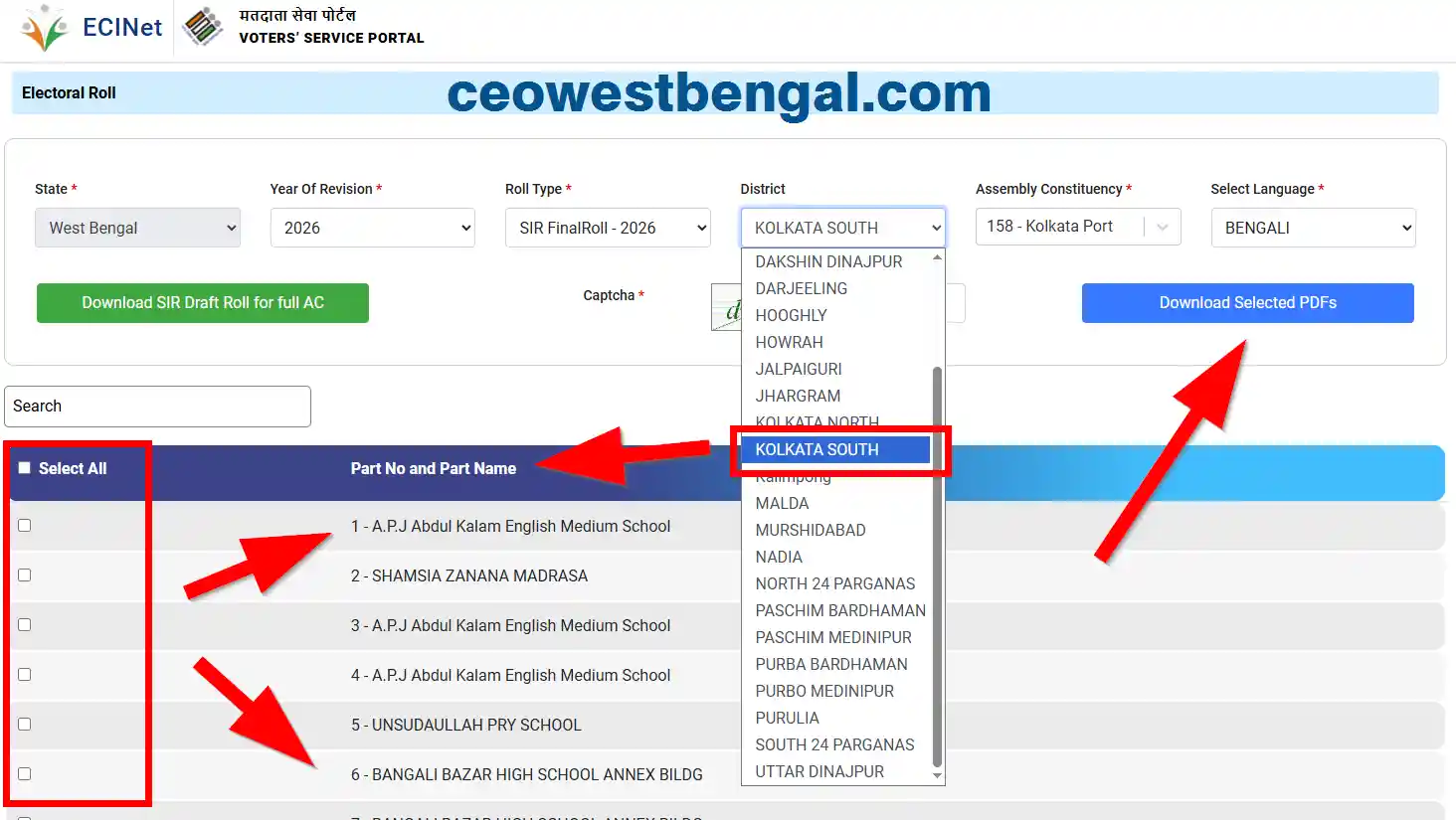 Final Voter List Kolkata South 2026