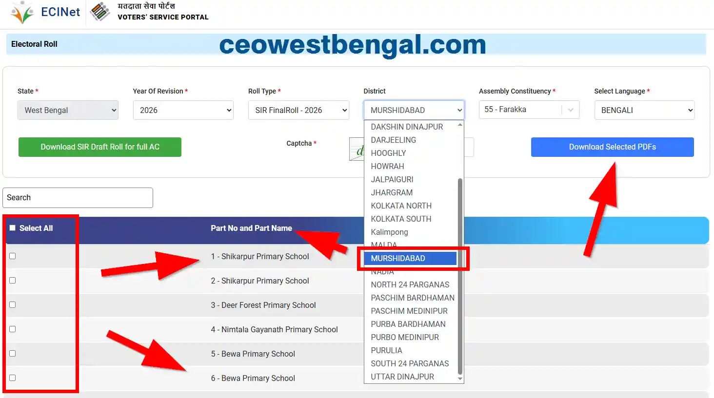 Final Voter List Murshidabad 2026