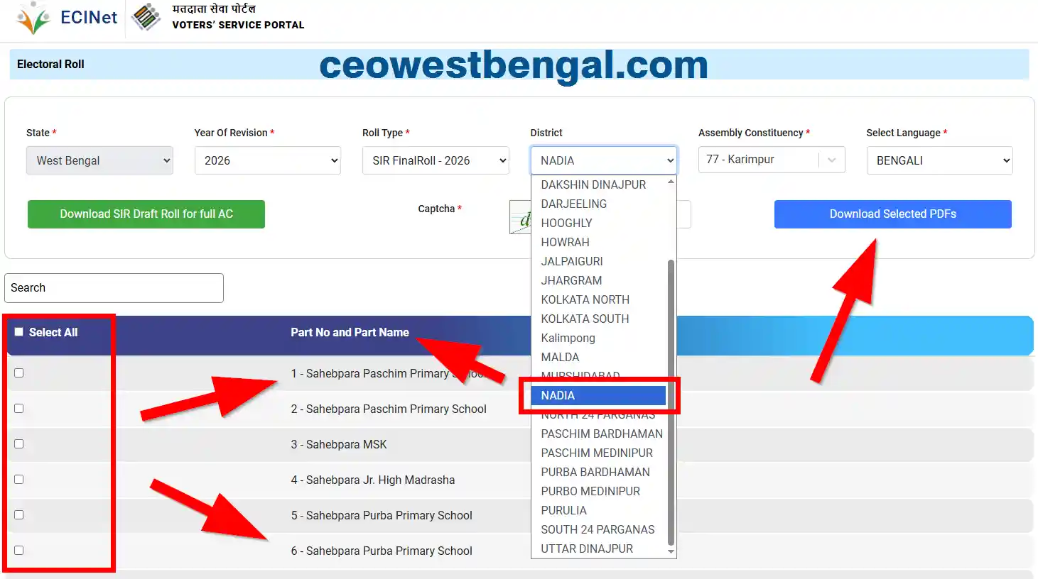 Final Voter List Nadia 2026