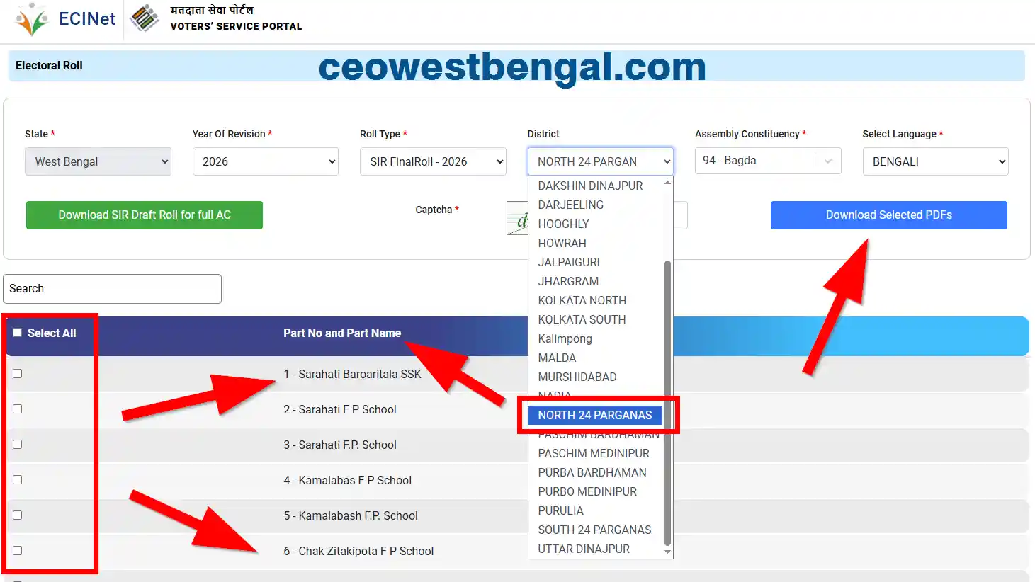 Final Voter List North 24 Parganas 2026
