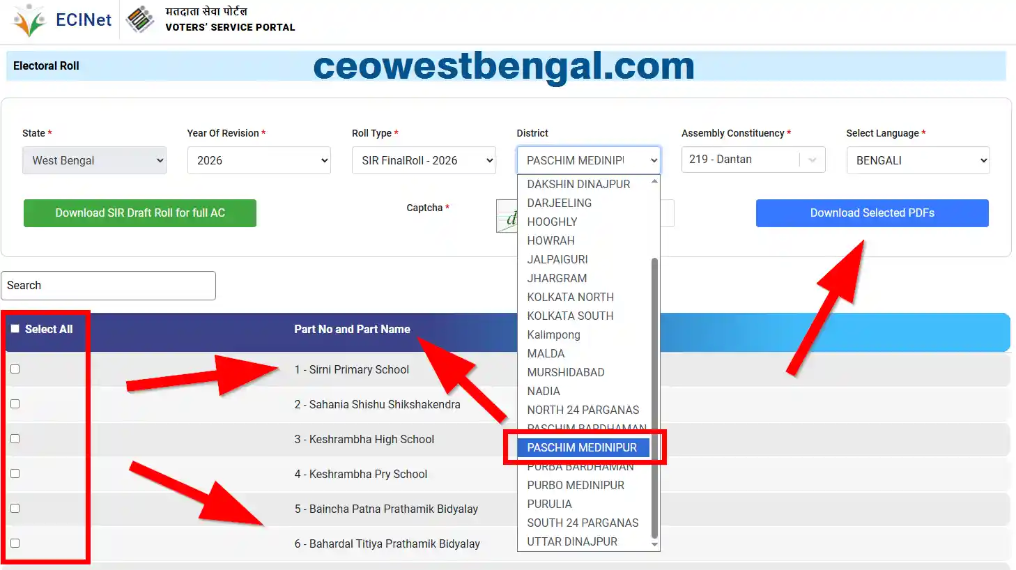Final Voter List Paschim Medinipur 2026
