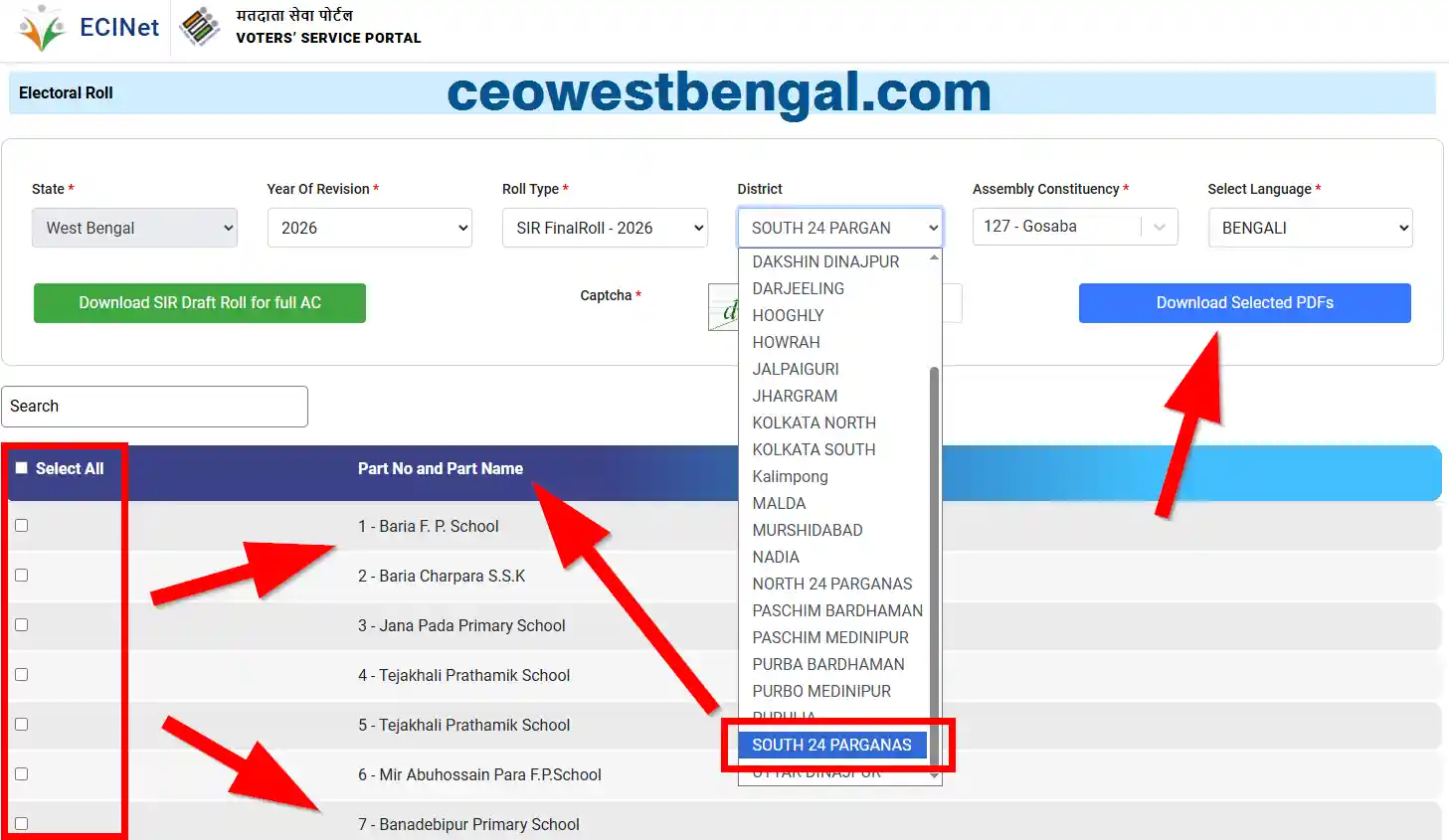 Final Voter List South 24 Parganas 2026