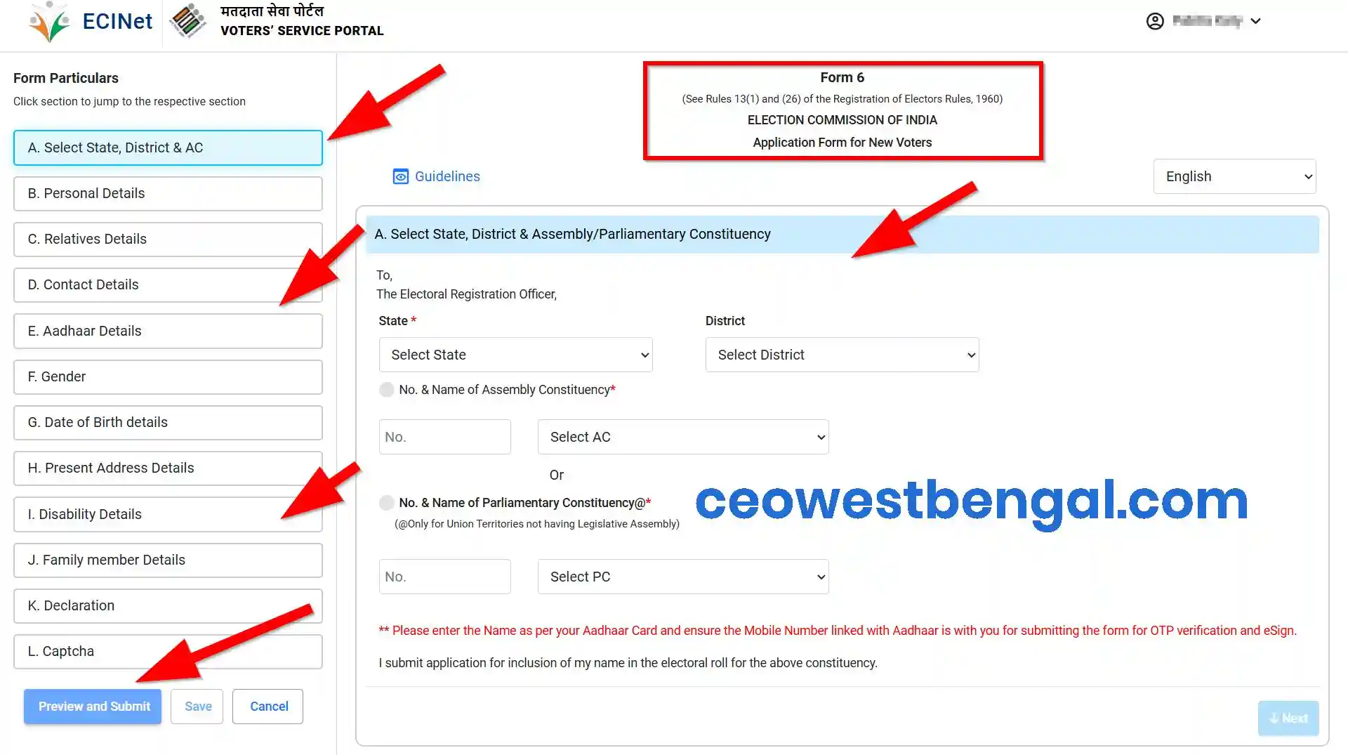 New Voter Application Form-6 Online 2025