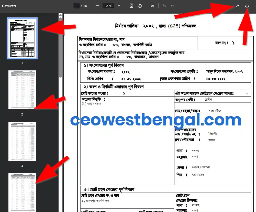 North 24 Parganas Voter List 2002 West Bengal PDF Download