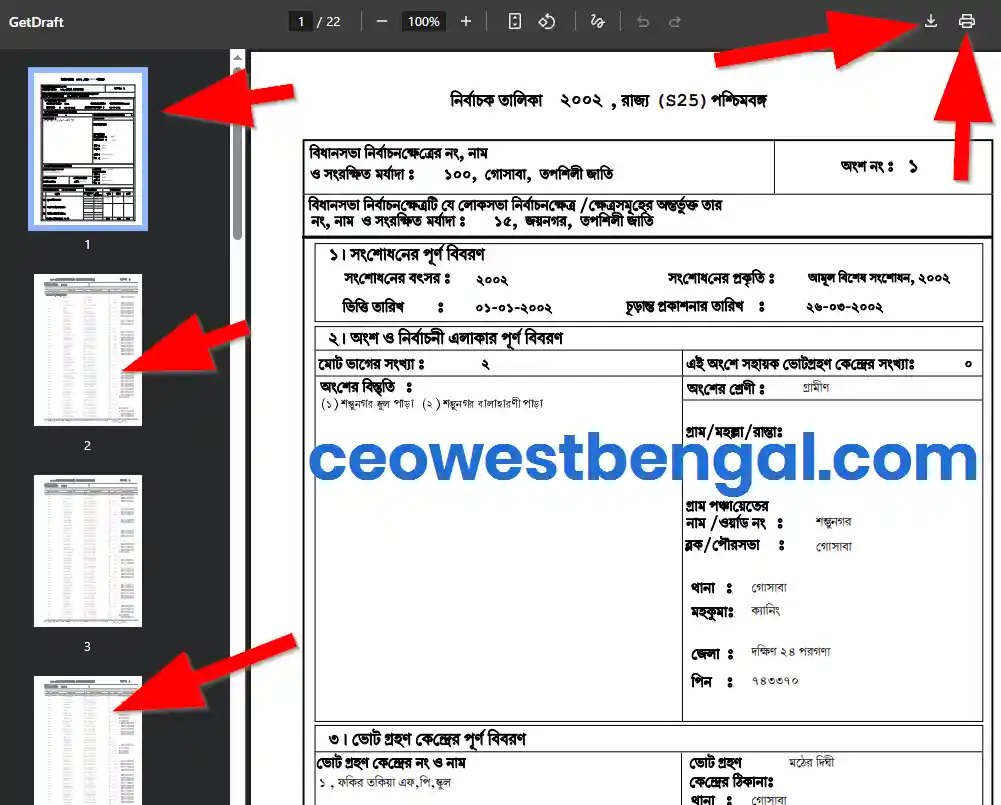 South 24 Parganas Voter List 2002 West Bengal PDF Download