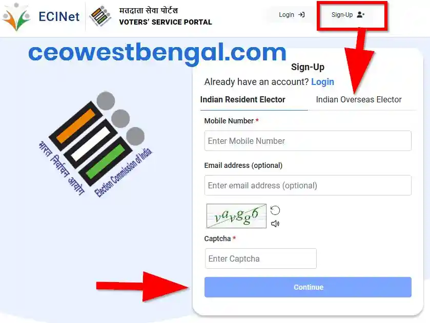National Voter service portal Sign-up 2025
